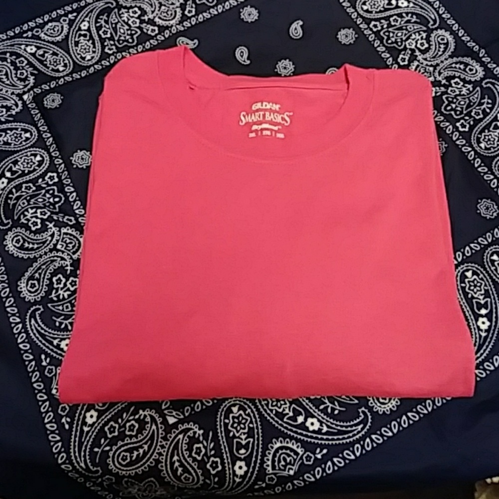 Men's fuscia t-shirt by Gildan